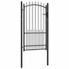 vidaXL Portail de cl&ocirc;ture avec pointes Noir 100 x 175 cm