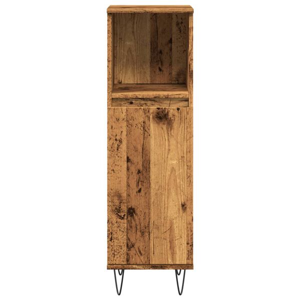 vidaXL Armoire de salle de bain vieux bois 30x30x100cm bois ingénierie
