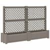 vidaXL Grand pot avec trellis 2 pcs Gris 200 x 43 x 133,5 cm PP
