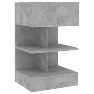 vidaXL Table de chevet Gris b&eacute;ton 40x35x65 cm Bois d&rsquo;ing&eacute;nierie