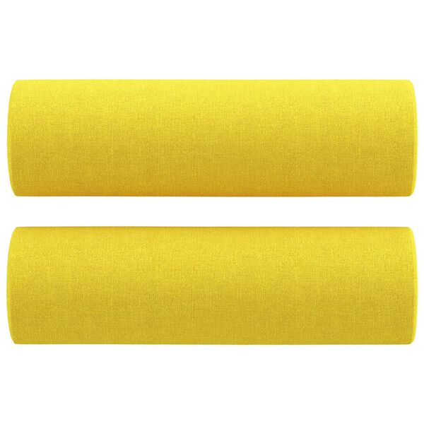 vidaXL Coussins d&eacute;coratifs lot de 2 Jaune clair &Oslash;15x50 cm Tissu