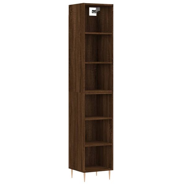 vidaXL Buffet haut Ch&ecirc;ne marron 34,5x32,5x180 cm Bois d'ing&eacute;nierie