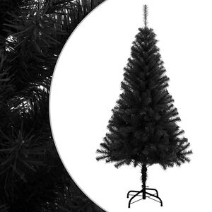 vidaXL Sapin de No&euml;l artificiel avec support noir 150 cm PVC