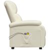 vidaXL Fauteuil de massage électrique Blanc Similicuir