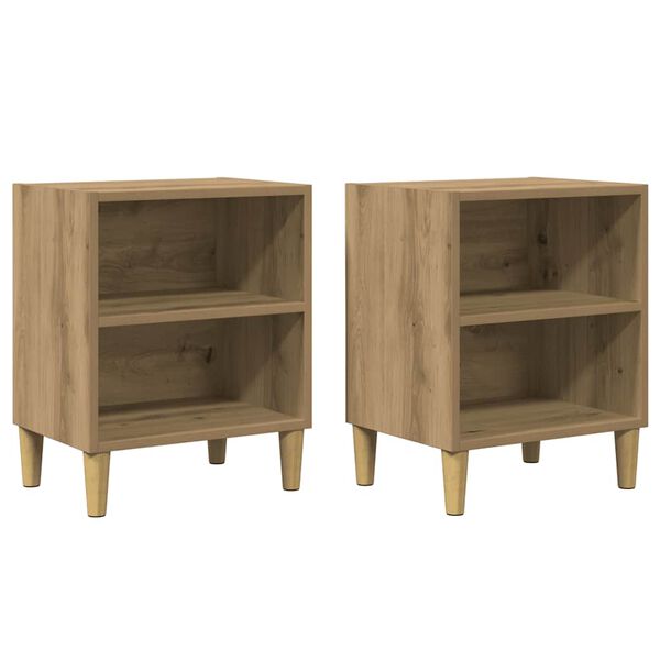 vidaXL Tables de chevet 2 pcs ch&ecirc;ne artisanal 40x30x50 cm