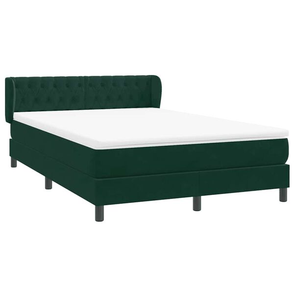 vidaXL Sommier &agrave; lattes de lit et matelas vert fonc&eacute; 160x220cm velours