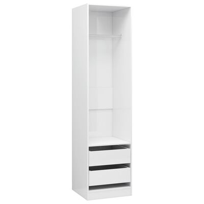 vidaXL Garde-robe avec tiroirs Blanc brillant 50x50x200 cm Aggloméré