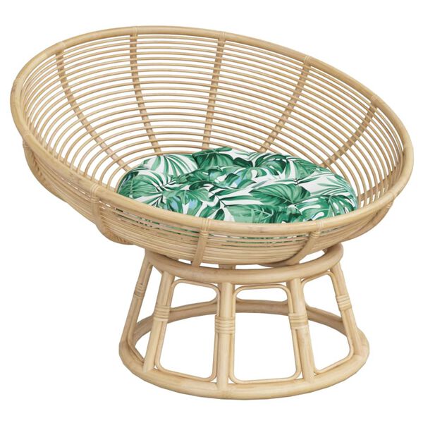 vidaXL Coussin rond &agrave; motif de feuilles &Oslash; 60 x11 cm tissu oxford