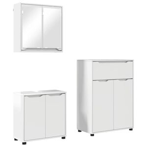vidaXL Ensemble de mobilier de salle de bain 3 pcs Blanc brillant