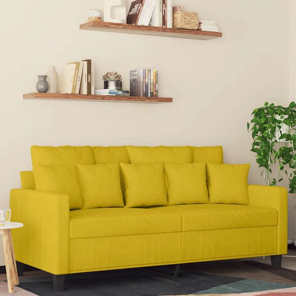 vidaXL Canap&eacute; &agrave; 2 places Jaune 140 cm Velours