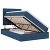 vidaXL Lit avec rangement et matelas Bleu 120 x 200 cm tissu