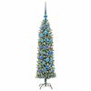 vidaXL Arbre de No&euml;l artificiel slim avec 150 LED Vert et blanc 120 cm