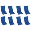 vidaXL Chaises inclinables de jardin et coussins lot de 8 Teck solide