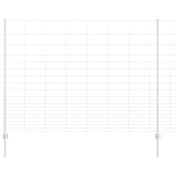 vidaXL Cl&ocirc;ture avec poteau Argent&eacute; 1,6 x 25 m Acier