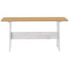 vidaXL Table à manger et banc REINE marron miel blanc bois pin solide