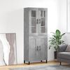 vidaXL Buffet haut Gris b&eacute;ton 69,5x34x180 cm Bois d'ing&eacute;nierie