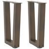 vidaXL Pieds de table basse en forme de V, 2 pièces, acier naturel, 38 x (42-43,3) cm
