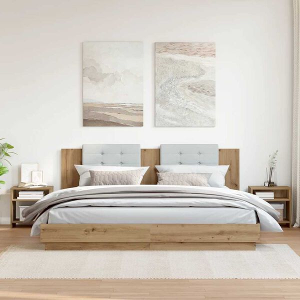 vidaXL Tables de chevet 2 pcs chêne artisanal bois d'ingénierie