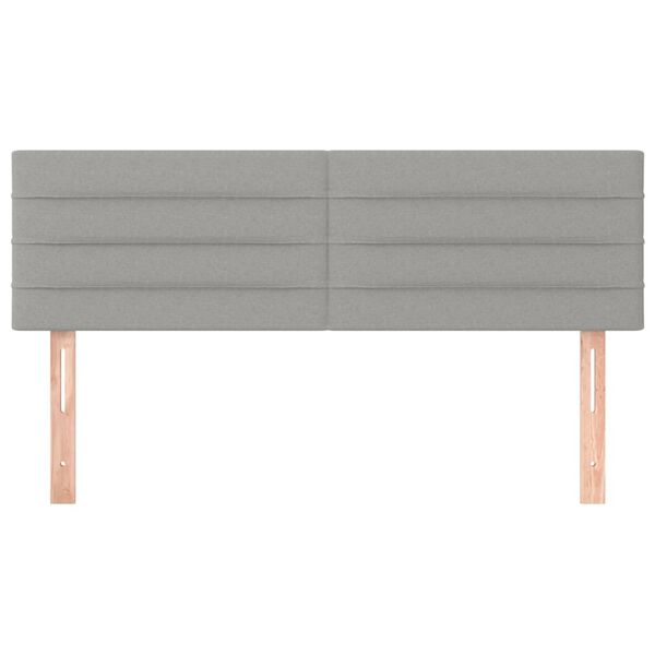 vidaXL T&ecirc;tes de lit Gris clair 144x5x78/88 cm Tissu