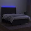 vidaXL Sommier &agrave; lattes de lit matelas LED Noir 140x190 cm Tissu