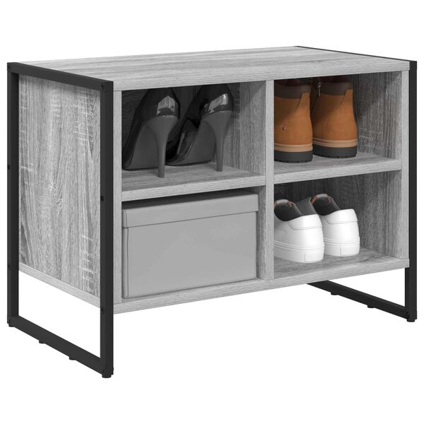 vidaXL Cabinet &agrave; chaussures avec stockage Gris Sonoma 60 x 35 x 44 cm