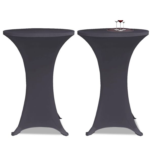 vidaXL Housse de table extensible 2 pcs 70 cm Anthracite