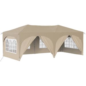vidaXL Tente de f&ecirc;te pop-up 575 x 288 x 245 cm Cr&egrave;me Tissu Oxford