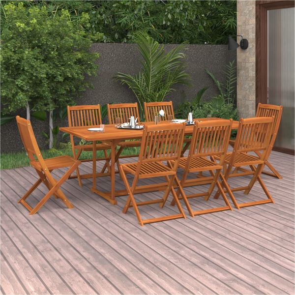 vidaXL Ensemble &agrave; manger de jardin 9 pcs 220x90x75 cm bois d'acacia