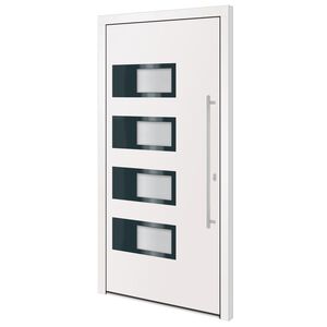 vidaXL Porte d'entr&eacute;e Blanc 100x200 cm Aluminium et PVC