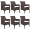 vidaXL Ensemble à manger de jardin et coussins 7 pcs Marron