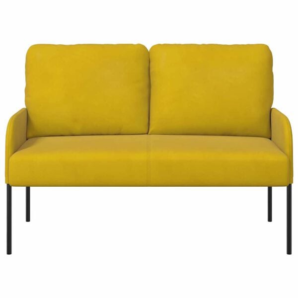 vidaXL Canap&eacute;s avec coussin 110cm Jaune Contreplaqu&eacute;