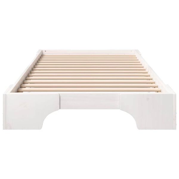 vidaXL Cadre de lit Blanc 80 x 210 cm Pin massif