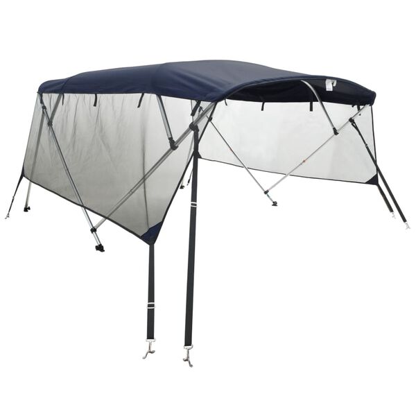 vidaXL Toit bimini &agrave; 4 arceaux parois en maille 243x(200-213)x137 cm