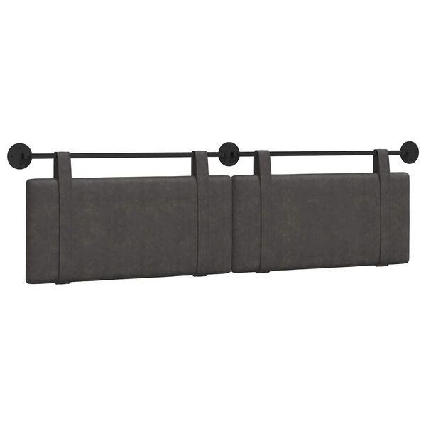 vidaXL T&ecirc;te de lit suspendue Uni Noir 170 x 55 x 5 cm PU antique