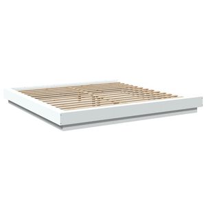 vidaXL Cadre de lit avec lumi&egrave;res LED sans matelas blanc 180x200 cm