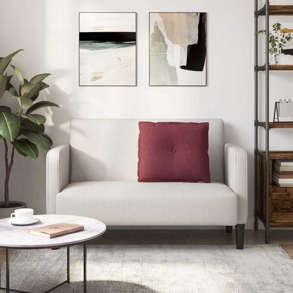 vidaXL Coussin de Dos Bordeaux 60 x 19 x 50 cm tissu