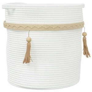 vidaXL Panier de rangement blanc &Oslash;38x36 cm coton
