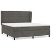 vidaXL Sommier &agrave; lattes de lit et matelas Gris fonc&eacute; 180x200cm Velours