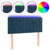 vidaXL T&ecirc;te de lit &agrave; LED Bleu fonc&eacute; 90x5x78/88 cm Velours