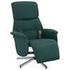 vidaXL Fauteuil inclinable de massage et repose-pieds vert foncé tissu