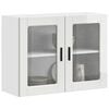 vidaXL Armoire murale cuisine avec porte en verre Porto blanc brillant