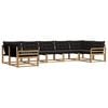 vidaXL Ensemble de canap&eacute;s d'ext&eacute;rieur 7 pc Blanc et noir