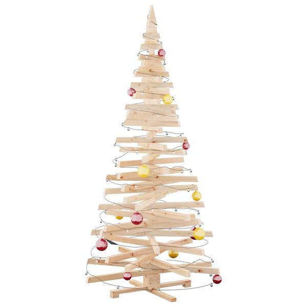 vidaXL Arbres de Noël avec support Naturel 210 cm Bois massif en pin