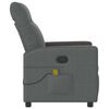 vidaXL Fauteuil inclinable de massage en tissu gris fonc&eacute;