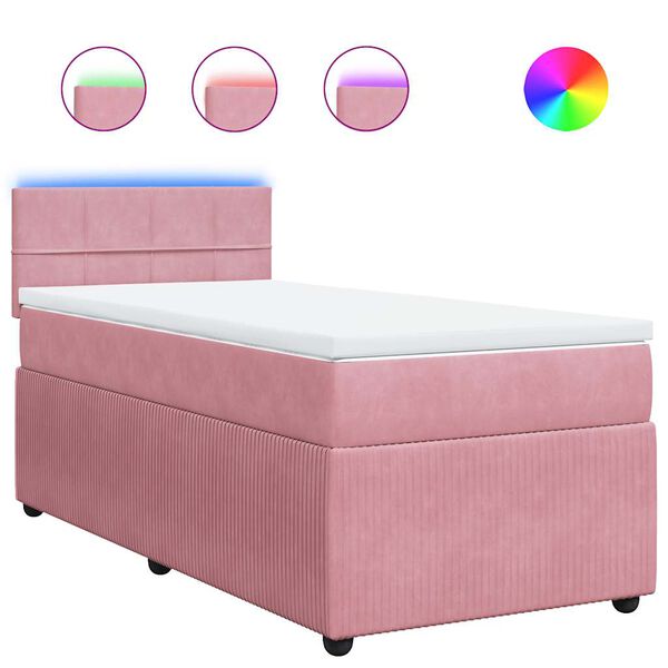 vidaXL Sommier &agrave; lattes de lit et matelas Rose 80x200 cm Velours