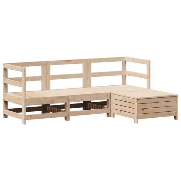 vidaXL Salon de jardin 4 pcs bois massif de pin