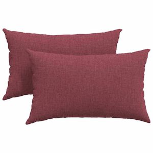 vidaXL Coussins de canap&eacute; 2 pc tissu Bordeaux 50 x 30 cm