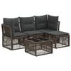 vidaXL Ensemble de canap&eacute; de jardin 5 pc Gris polyrotin