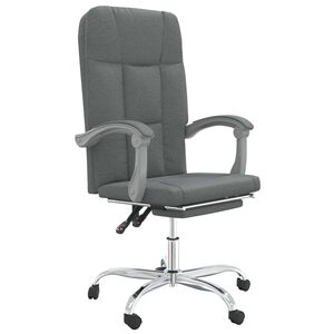 vidaXL Fauteuil inclinable de bureau Gris fonc&eacute; Tissu