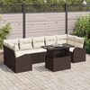 vidaXL Ensemble de canapé de jardin 8 pcs Marron Poly rotin